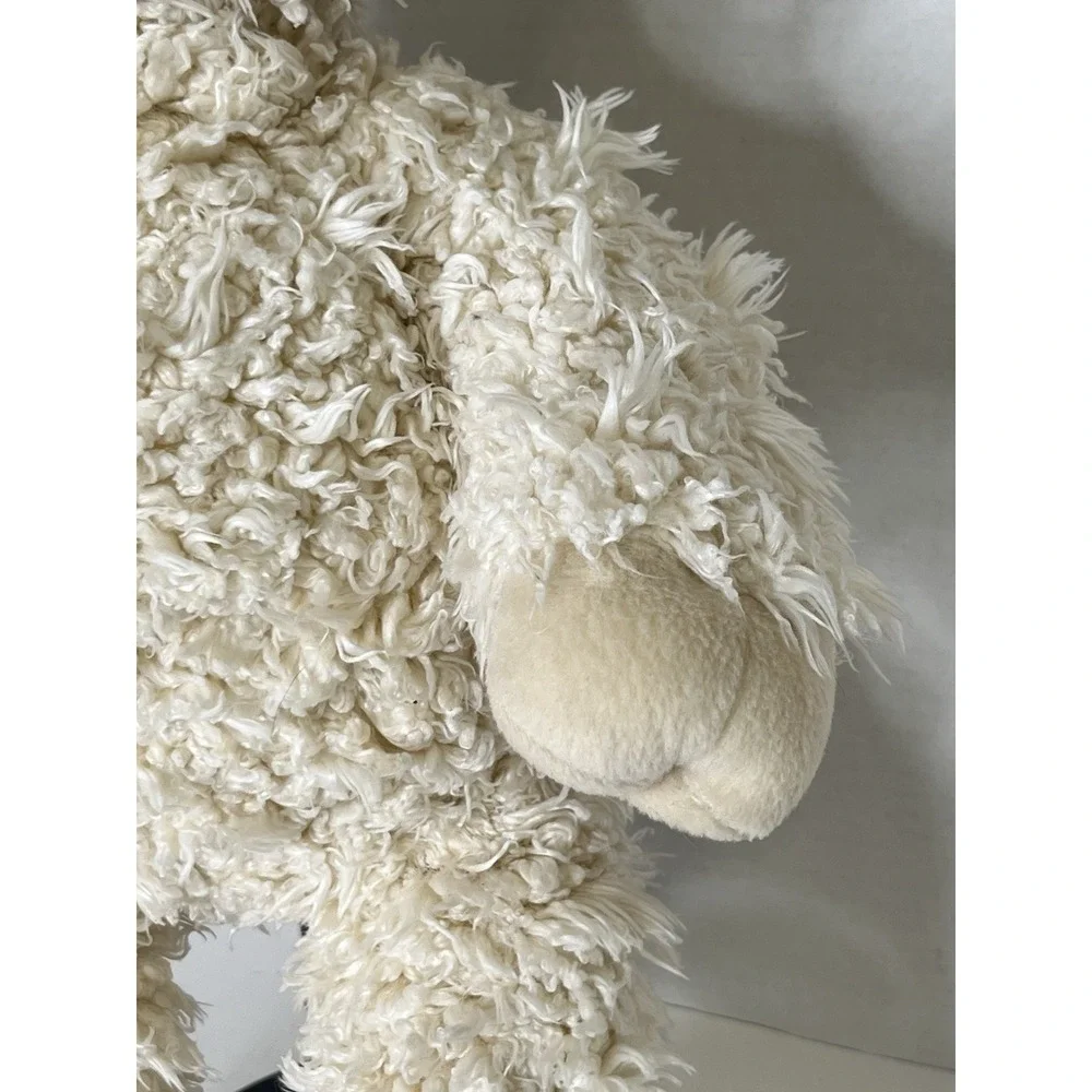 Build a Bear Loveable Lamb Plush White Brown Nose Standing Curly Shaggy 2005